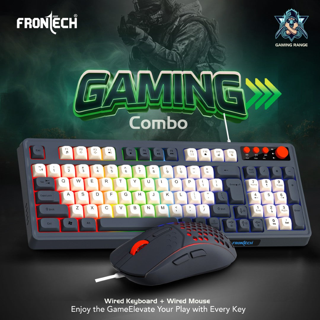 Frontech Aero Blade Wired Gaming Set: Rainbow LED, 94 Keys, 7200 DPI (KB-0044) Frontech Aero Blade Wired Gaming Set: Rainbow LED, 94 Keys, 7200 DPI (KB-0044)